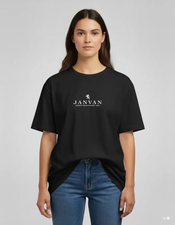 JANVAN black T-shirt with the JANVAN "SPES BONA" logo