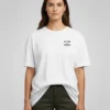 White FLIPN Brand T-shirt front view with curved logo design