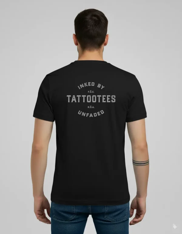 Black Tattootees T-shirt with a jumping rabbit