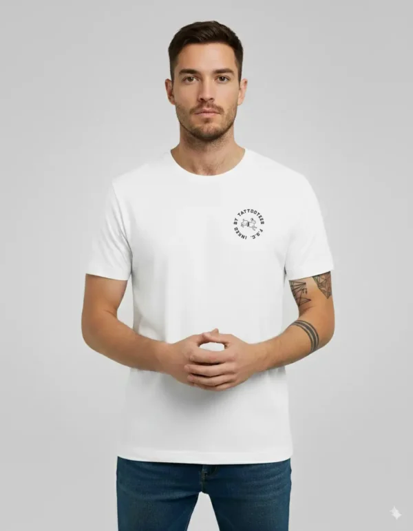 White Tattootees T-shirt with a jumping rabbit